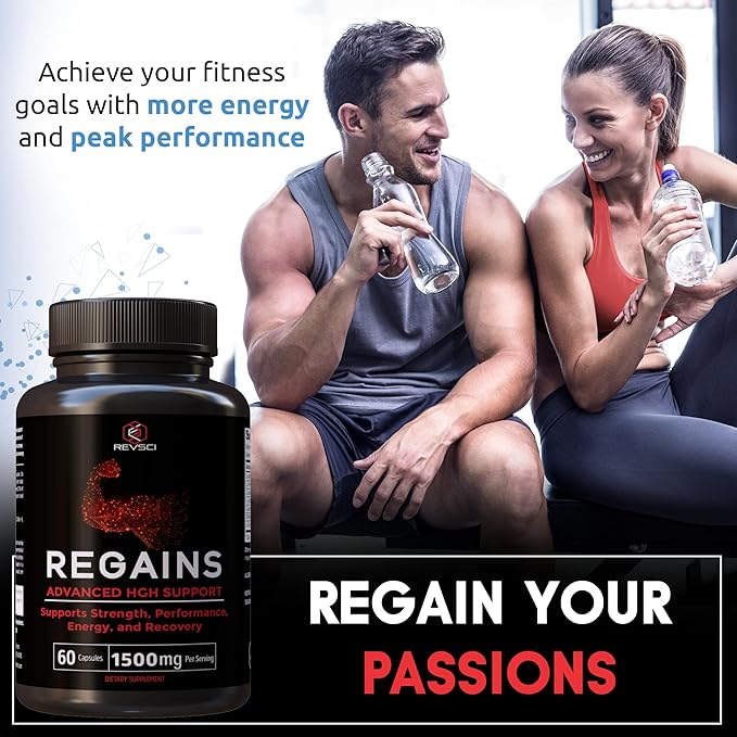 HGH Supplements for Men & Women - Regains Natural Anabolic Muscle Growth Building GH & Human Growth Hormone for Men, Muscle Builder for Men, Muscle Recovery Post Workout Supplement, 60 Protein Pills