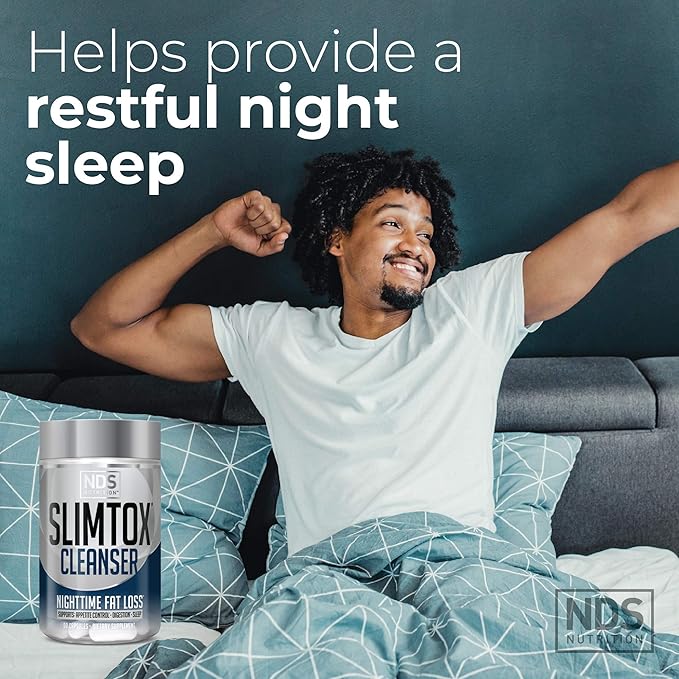 NDS Nutrition Slim-Tox - Maximum Fat Loss Support Through Appetite Control, Restful Sleep, Digestive Health - CLA, Chamomile, Safflower Oil - Stimulant Free Dietary Supplement - 90 Capsules …