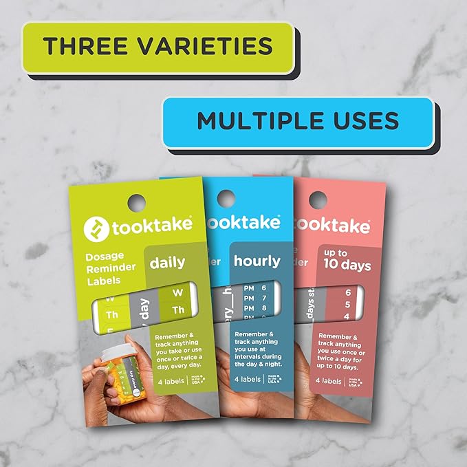 Tracking Stickers/Mixed 3 Pack-Vitamins & Medication in All Forms,Vitamin Organizer,Easy Pill Tracker, Daily Pill Organizer,Medicine Organizer,Weekly Pill Box,7 Day Week, AM/PM,Day & Night