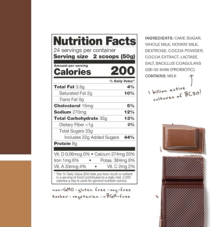 Skratch Labs Post Workout Recovery Drink Mix with Chocolate, (41.6 oz, 24 Servings) with Complete Milk Protein of Casein and Whey and Probiotics, Gluten Free, Kosher, Natural, Vegetarian