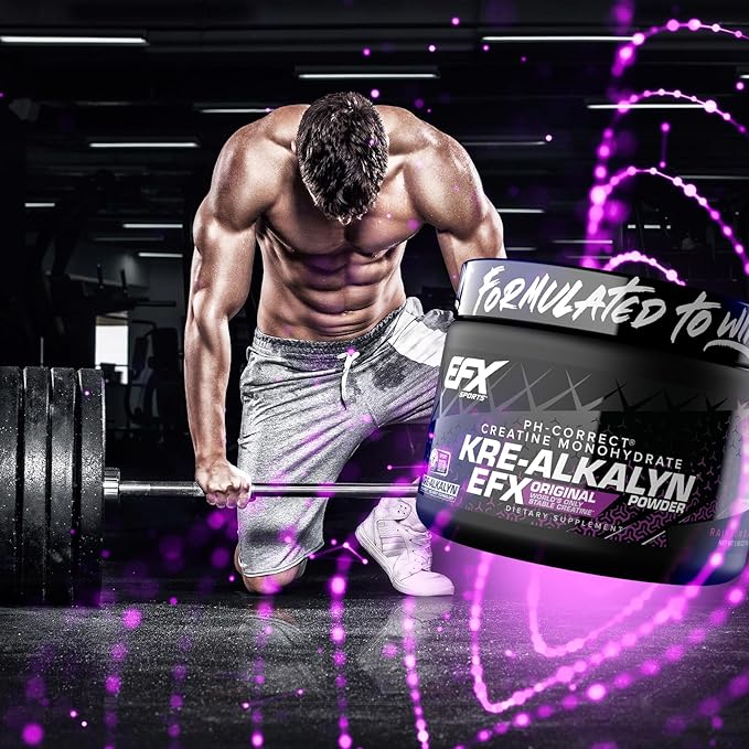 EFX Sports Kre-Alkalyn EFX Powder | pH Correct Creatine Monohydrate Powder Supplement | Strength, Muscle Growth & Performance | 55 Servings (Rainbow Blast)