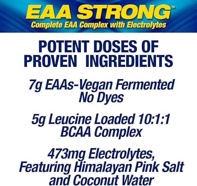 Maximum Human Performance Mhp Eaa Strong, All 9 Essential Amino Acid Supplements, Electrolytes, Lemon Lime