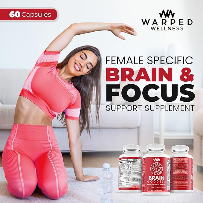 Womens Brain Supplement and Focus Support | Female Specific Memory Booster | Brain Goddess | Enhance Clarity and Concentration
