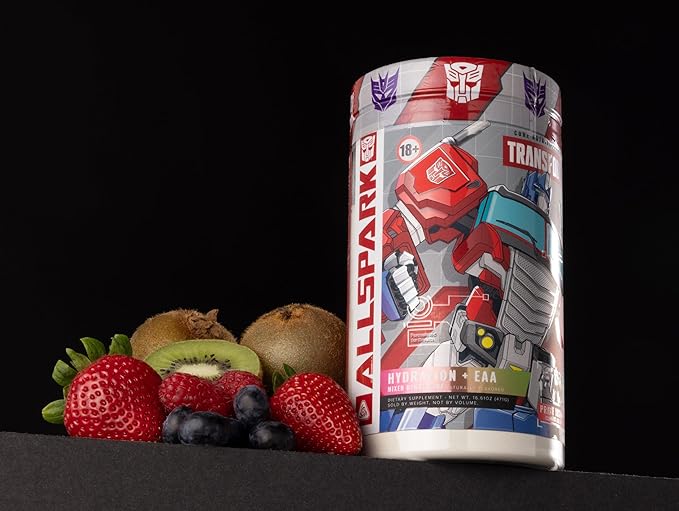 Core Nutritionals | Transformers Allspark Hydration BCAA/EAA Nutritional Supplement Formula (Free Prize Inside - Optimus Prime) - for Adults Ages 18+ (30 Servings, Mixed Berry Kiwi)