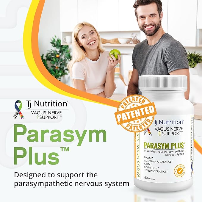 Parasym Plus Vagus Nerve Support, Patented Digestive Nutritional Supplements, Energy Booster for Men and Women, Memory Supplement for Brain, Gentle Immune System Support, 60 Capsules - TJ Nutrition