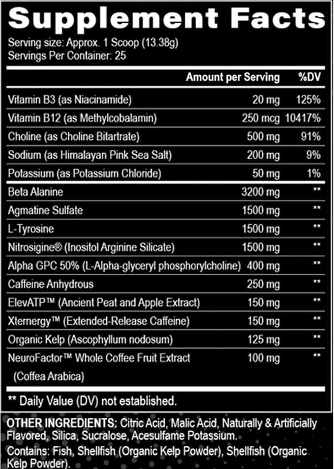 Black Magic Supply Villain High-Stim Nootropic Pre-Workout - Beta-Alanine, L-Tyrosine, & Caffeine - Pump & Focus - 25 Servings (Mad Melon)
