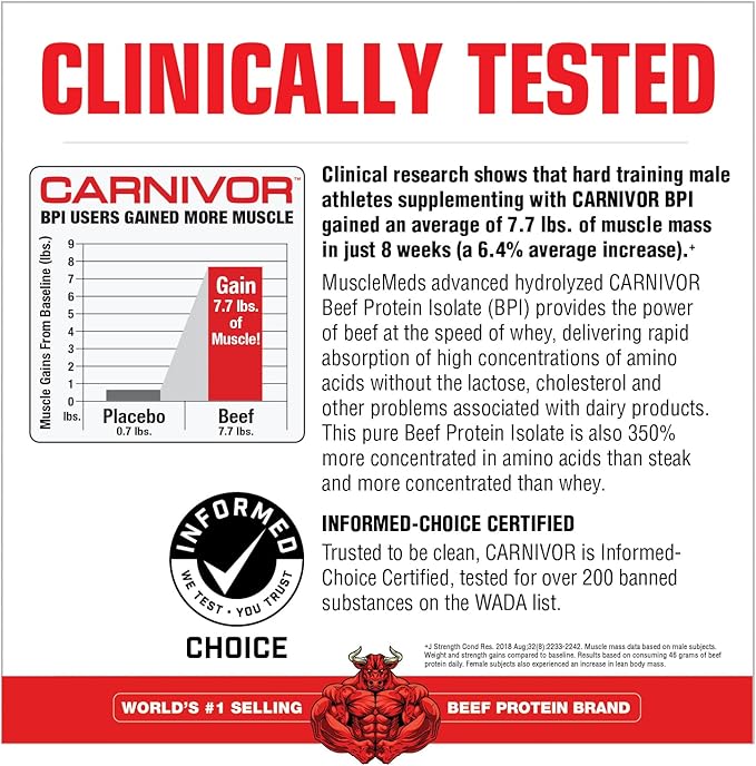 MuscleMeds Carnivor Hydrolyzed Beef Protein Isolate, 28 Servings, Cookies & Cream,1.85lbs