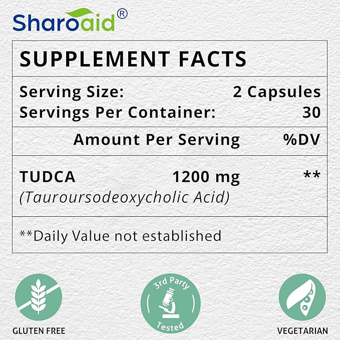 TUDCA Liver Support Supplements 1200 mg-Third Party Tested-High Strength Formula-Bile Salts for Liver Detox Cleanse-180 Vegan Capsules for Liver,Kidney,Gallbladder Health
