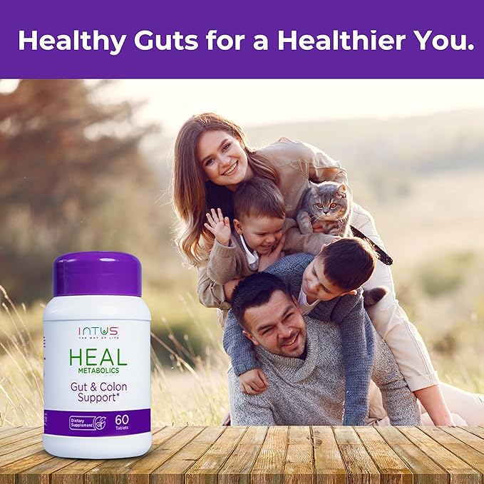 Intus Heal – Gut Health Intus Herbal Support for Digestive Support – Ayurvedic Blend for Complete Wellness – 60 Tablets for Men and Women