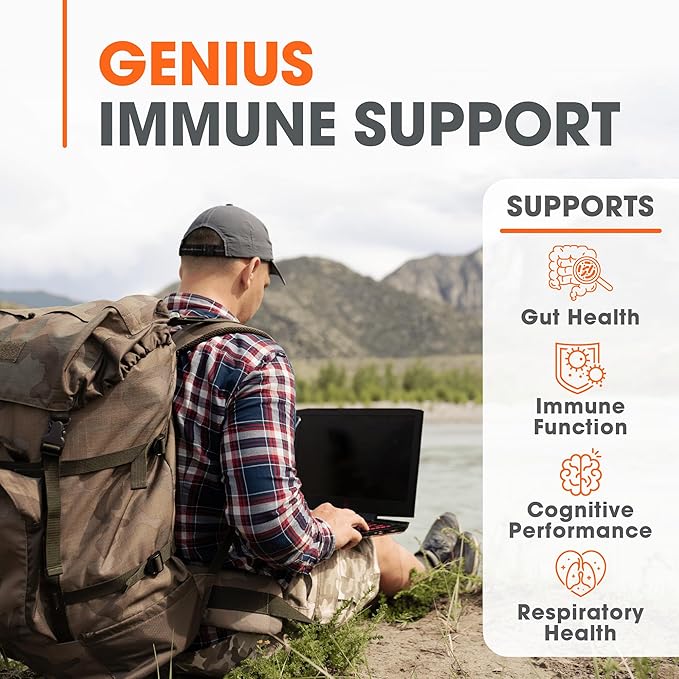 Genius Turkey Tail Supplement Capsules – Organic, Comprehensive Digestive and Gut Health Support – 120 Capsules