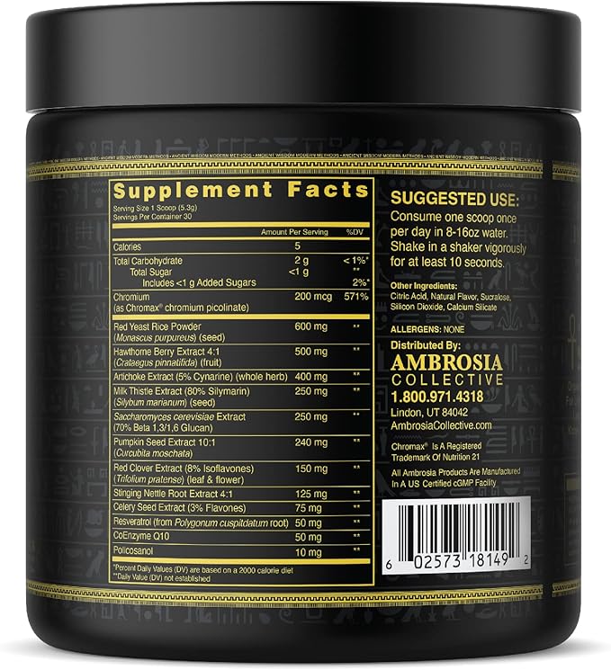Ambrosia Nektar - Superfood Powder | Complete Health Supplement | 30 Servings (Strawberry Basil)