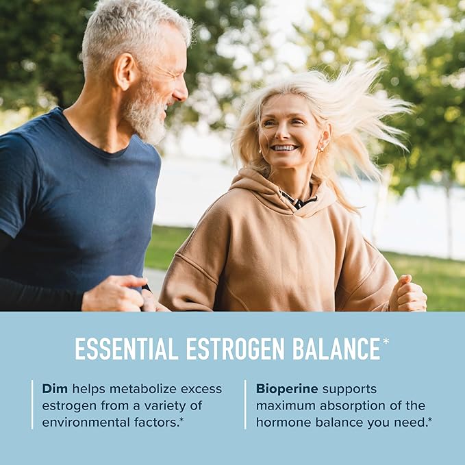DIM Supplement 200 mg for Hormone Balance | Delayed-Release Microbeadlets | Estrogen Balance for Women & Men, Hormonal Acne Supplements, Menopause & Antioxidant Support | Vegan, Soy Free | 60 Ct.