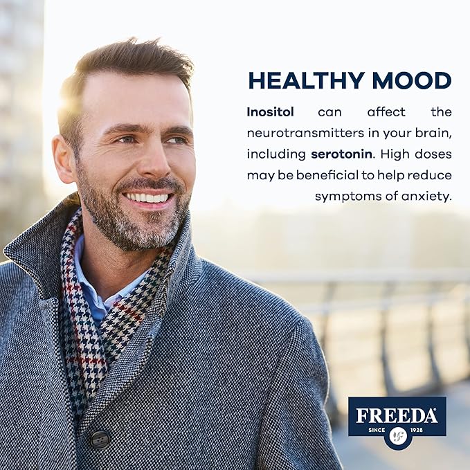 FREEDA Inositol Powder from Myo-Inositol - Hormone Balance for Women - PCOS Supplements for Women - Vitamin B8 Conception, Fertility Support - Myoinositol for Mood Improvement in Men & Women -16 oz