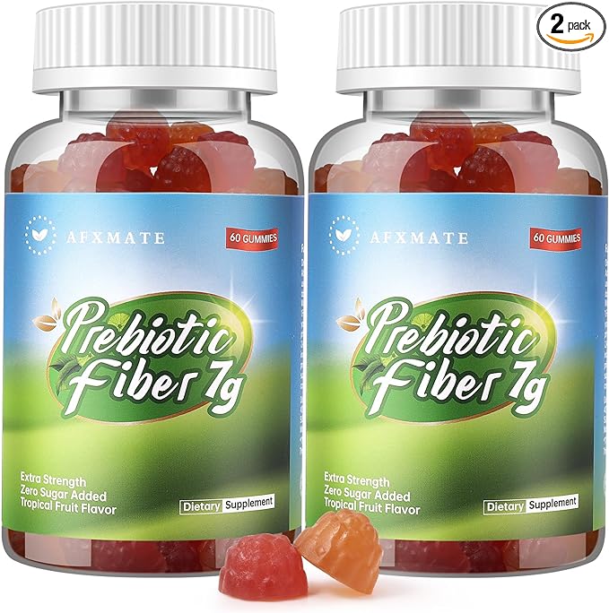 AFXMATE Fiber Supplement Gummies for Adult, 7 g Fiber Sugar Free Vegan & Gluten Free - Digestive Health, Regularity Support 120 Count