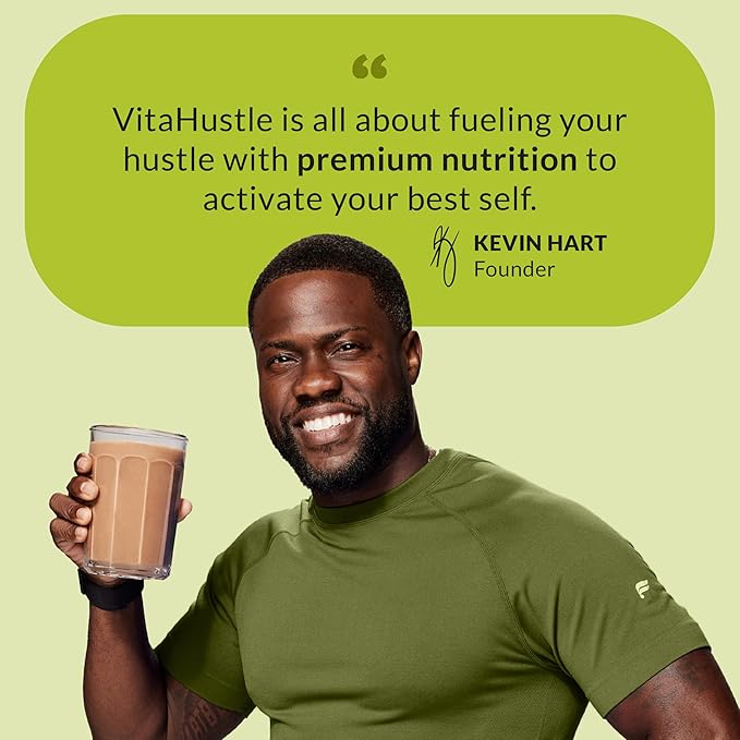 VitaHustle ONE - Superfood Meal Replacement Powder, Plant Based Protein Shake Powder, Vegan. 86 Superfoods, Vitamins, & Minerals, Ashwagandha, Adaptogens. Founded by Kevin Hart. (Chocolate 2-Pack)