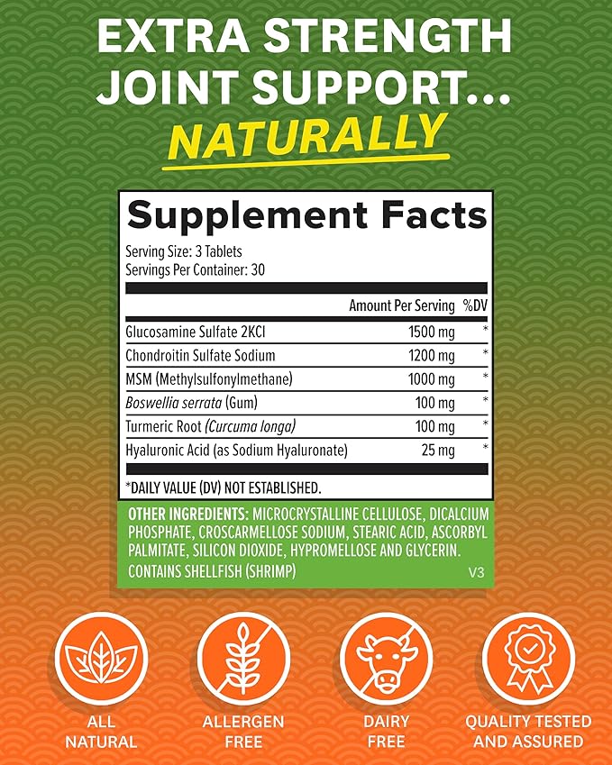 Zenwise Health Glucosamine Chondroitin MSM - Joint Support Turmeric Supplement for Hands, Back, Knee, and Joint Health, Advanced Relief for Bone and Joint Flexibility and Mobility - 90 CT