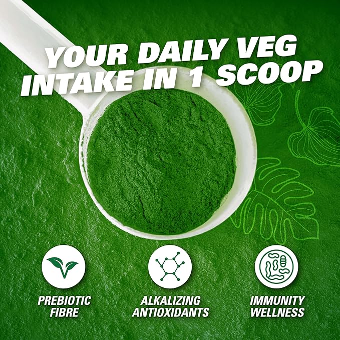 EHP Labs OxyGreens Super Greens Powder - Spirulina & Chlorella Superfood, Green Juice Powder & Greens Supplements with Prebiotic Fibre, Antioxidants & Immunity Support, 30 Serves (Passionfruit)