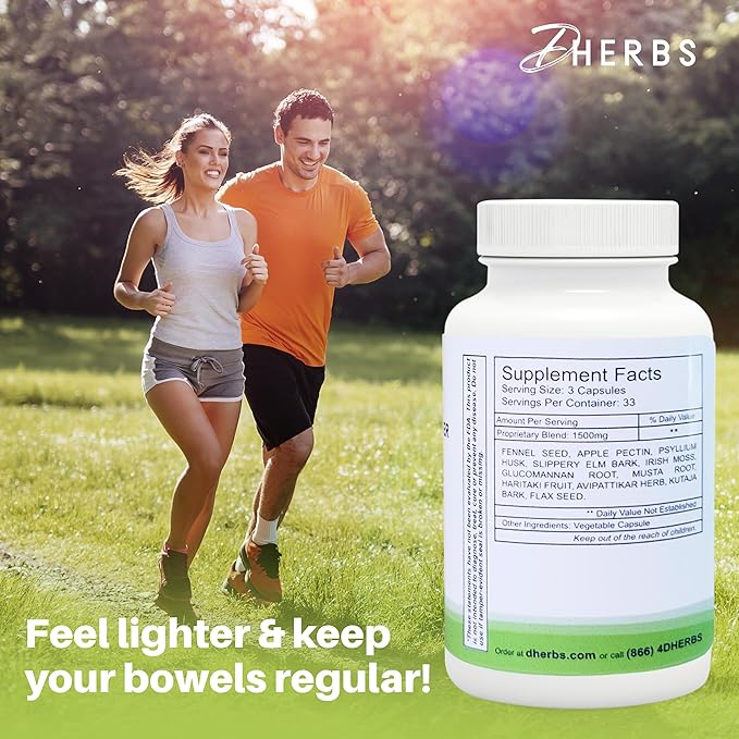 Intestinal Cleanser Digestion Supplement - Digestive System Cleanse Capsules Made with Pure Herbs - Colon Cleanse Supplement for Overall Gut Wellness by DHerbs - 100 Vegetarian Capsules