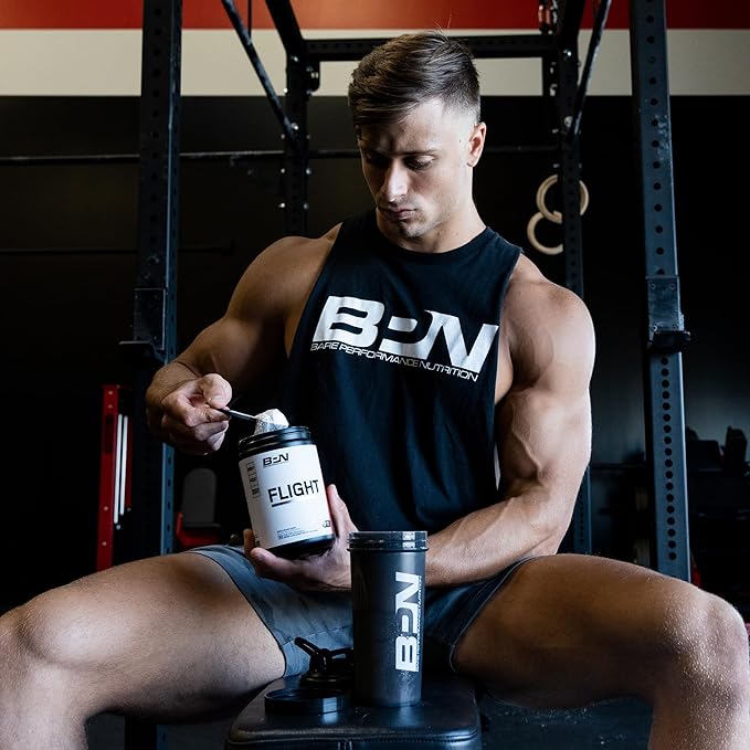 BARE PERFORMANCE NUTRITION BPN Flight Pre Workout, Supports Energy and Mental Focus, Improved Endurance & Muscle Pumps with CarnoSyn® Beta Alanine, Strawberry Kiwi, 30 Servings