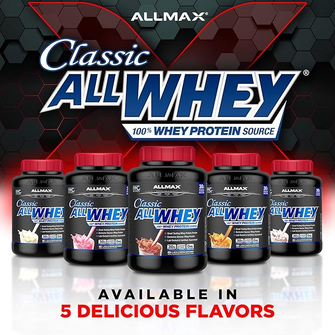 ALLMAX Nutrition AllWhey Classic Whey Protein, Gluten Free, 24g Protein per Scoop, Approx. 49 Servings, Cookies & Cream, 5 lbs