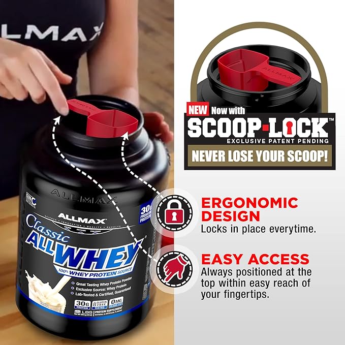 ALLMAX Nutrition AllWhey Classic Whey Protein, Gluten Free, 24g Protein per Scoop, Approx. 49 Servings, Cookies & Cream, 5 lbs