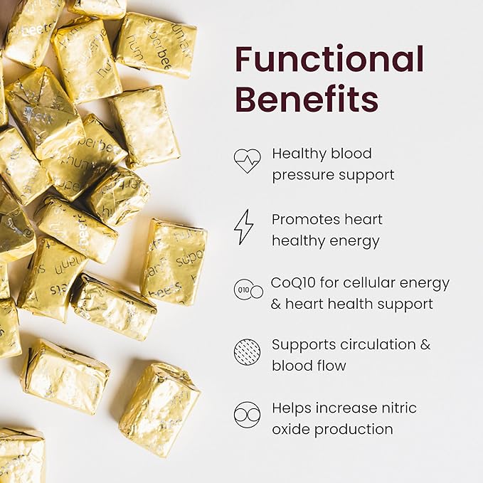 humanN SuperBeets Heart Chews Advanced - 100mg of CoQ10 Plus Beetroot & Grape Seed Extract, 60 Count