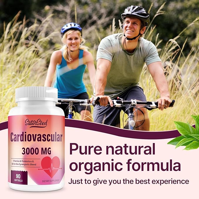 Cardiovascular Supplement 3000MG Multi-Vitamins, Probiotics, Omega-3 & CoQ10 Synergistic Blend for Adults (2 Bottle)