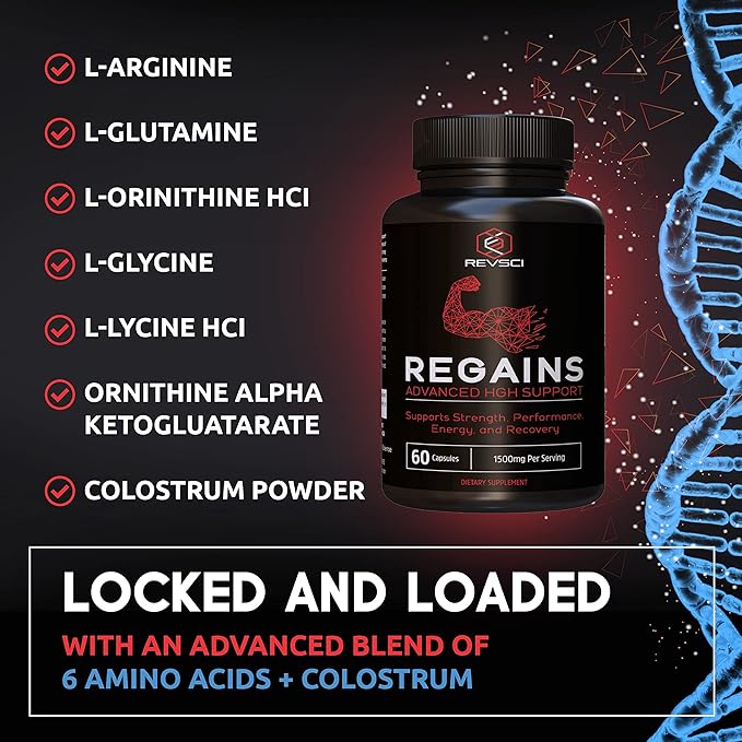 HGH Supplements for Men & Women - Regains Natural Anabolic Muscle Growth Building GH & Human Growth Hormone for Men, Muscle Builder for Men, Muscle Recovery Post Workout Supplement, 60 Protein Pills