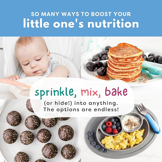 Superseed Organic Milled Chia, Flaxseed and Hemp Heart Brain Booster with Vegan Omega-3 DHA S Prebiotic Fiber Protein Gluten Free Seeds for 6M+ Babies Toddlers & Kids (7oz x 1 Pack)