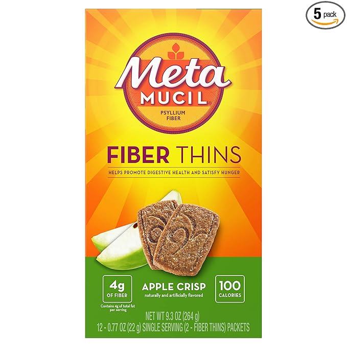 Metamucil Fiber Wafers Apple Crisp 24 Each (Pack of 5)