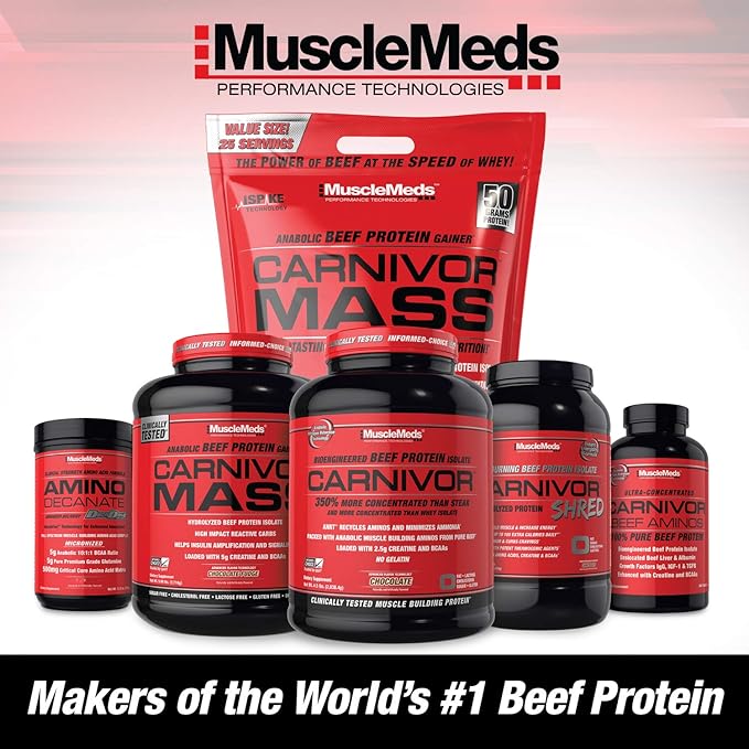MuscleMeds Carnivor Beef Protein Isolate Powder, Chocolate, 7.47 lbs (003662)
