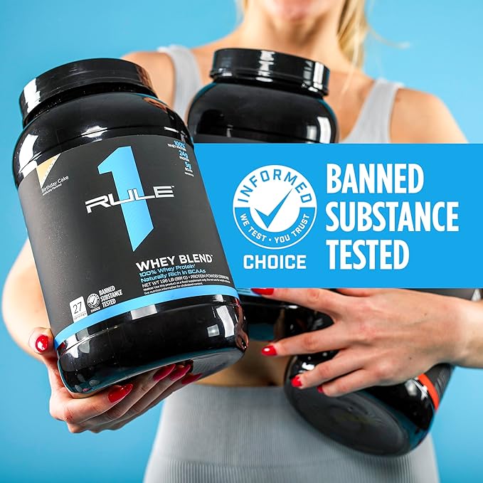Rule One Proteins, R1 Whey Blend - Chocolate Fudge, 24g Fast-Acting Whey Protein Concentrates, Isolates, and Hydrolysates Per Serving, with Naturally Occurring EAAs and BCAAs, 2lbs