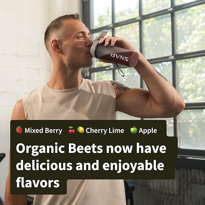 Snap Supplements USDA Organic Beet Root Powder, 3-in-1 Nitric Oxide Supplement, Support Healthy Blood Pressure and Blood Circulation, 250g (8.8 oz, Cherry Lime)