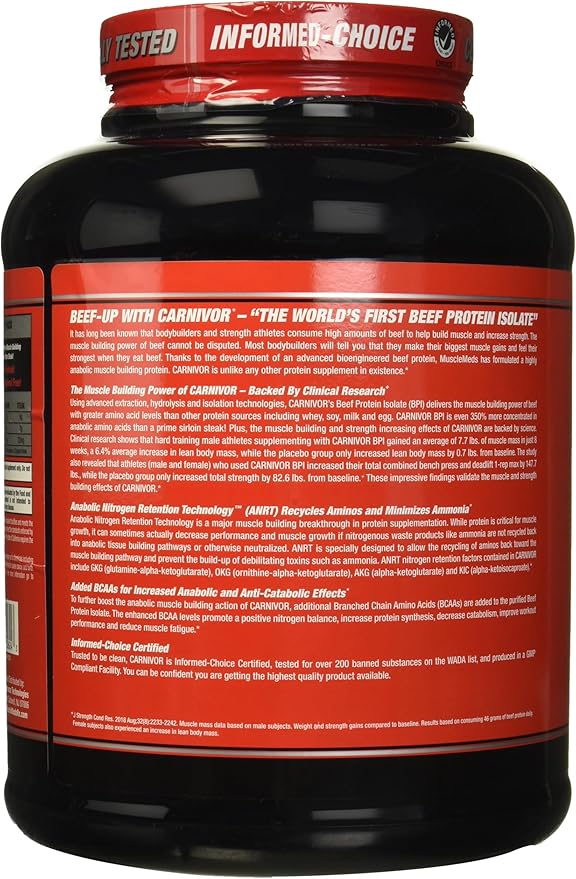 MuscleMeds Carnivor Beef Protein Isolate, 0 Lactose, 0 Sugar, 0 Fat, 0 Cholesterol, Cinnamon Toast Cereal, 4 Lb, 56 Servings