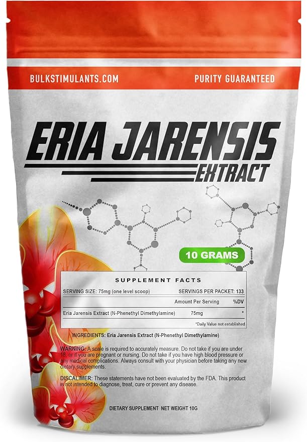ERIA JARENSIS Extract - Bulk Powder 10 Grams 133 Servings - New Pea Supplement ā® New Stimulant and NOOTROPIC ā® Increase Focus Energy Cognitive Performance - Scoop Included