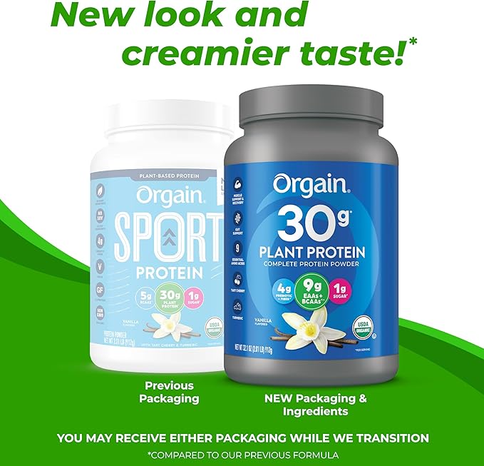 Orgain Sport Protein Powder Vanilla 2.01 lb (Packaging May Vary)