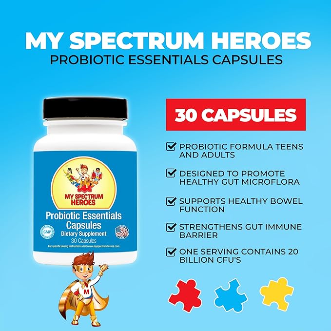 Probiotic Capsules for Digestive Health - Diverse Strains with 20 Billion CFUs, Supports Micronutrient Absorption, Maintain Gut Balance, and Bowel Regularity ideal for Teens and Adults - (30 Count)