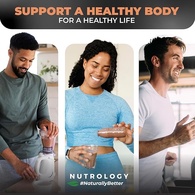 Nutrology TRIPACT Protein Powder, Creamy Chocolate Flavor, 7-in-1 Meal Replacement Shake with Grass Fed Whey Protein Powder, Pea Protein Powder, Greens, Probiotics & BCAAs, 20 Servings