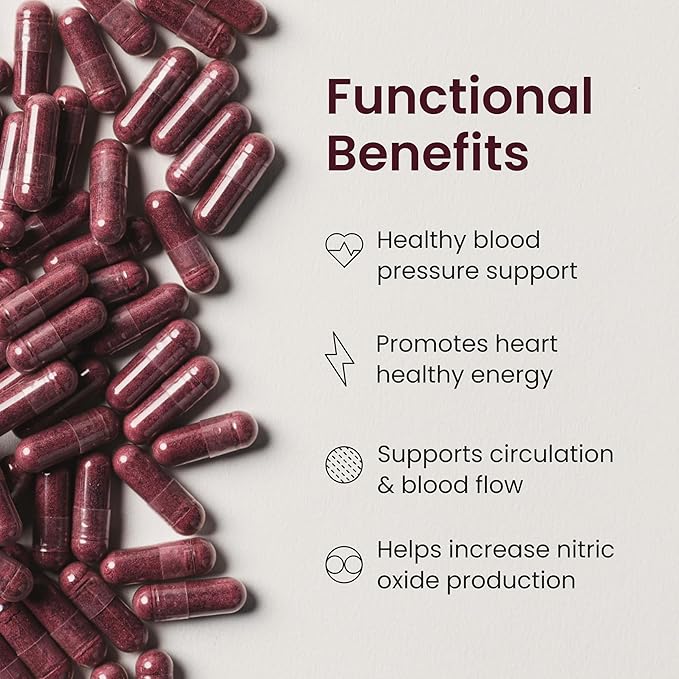 humanN SuperBeets Beet Root Capsules Quick Release 1000mg, Helps Support Nitric Oxide Production, Blood Pressure, Heart Health, Contains Non-GMO Beetroot Powder, Studied Antioxidants 180 Count