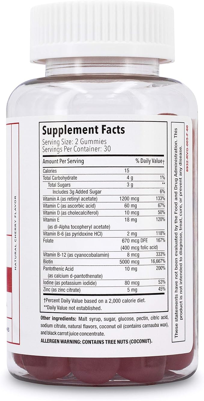 Elon Biotin Gummies for Hair Growth – 60 Count Biotin 5000mcg Vitamins for Hair, Skin and Nails – Biotin Hair Vitamins – Hair Growth Pills – Hair Growth Supplements – Vitamins Hair (Pack of 1)