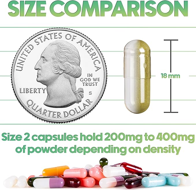 XPRS Nutra Vegan Size 2 Separated Capsules - 500 Count Premium Empty Capsules Separated in Bags - Clear Empty Capsules - Separated Empty Capsules - Pill Capsules Empty for DIY Supplement Filling
