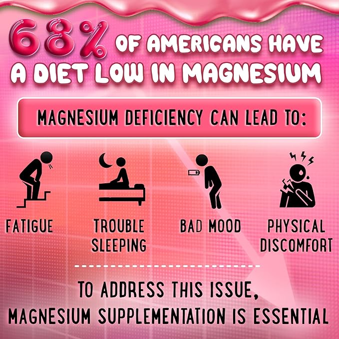 Magnesium Glycinate Gummies 400mg - Magnesium for Sleep, Calm, Relax & Muscle Relief with B6 & D3 and No Melatonin - Family-Friendly for Kids, Teens & Adults - Vegan & Non-GMO Supplement - 60 Count