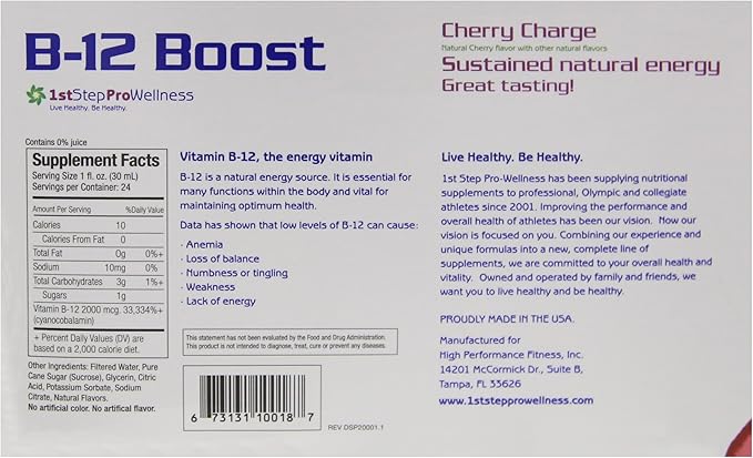 B-12 Boost Cherry Charge 12 (2 fl oz) bottles
