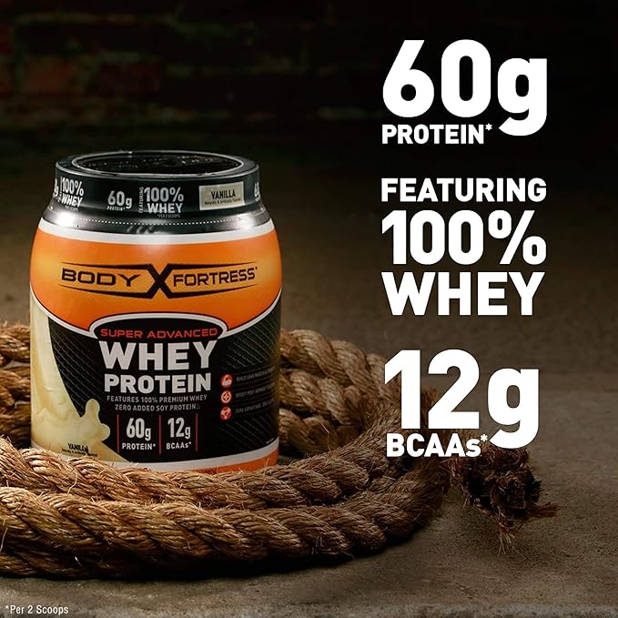 Body Fortress Super Advanced Mass Gainer, Chocolate Protein Plus Surplus Calories for Muscle Mass Gain Support 1-4lb. Jar