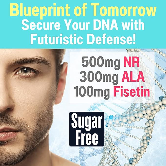 1500mg NAD+ Sugar Free Gummies | NAD + Plus NR TMG ALA Trans-Resveratrol Fisetin Supplements | Nicotinamide Riboside Trimethylglycine Alpha Lipoic Acid Betaine Pills Capsules Tincture Supplement Alt