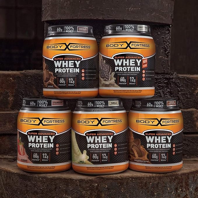 Body Fortress Super Advanced Mass Gainer, Chocolate Protein Plus Surplus Calories for Muscle Mass Gain Support 1-4lb. Jar