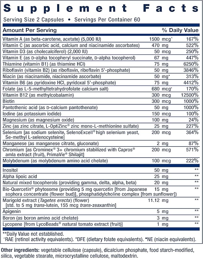 Life Extension Two-Per-Day Multivitamin, Vitamins B, C, D, zinc, 25 Vitamins, Minerals & extracts, 120 Capsules Bundle with N-Acetyl-L-Cysteine (NAC) 600 mg, 60 Capsules