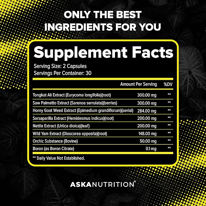 Testosterone Booster for Men - Male Enhancing Supplement with Horny Goat Weed & Tongkat Ali - Muscle Builder Enlargement Pills - Natural Test Booster Increased Desire, Energy, Stamina, Libido (2 PACK)