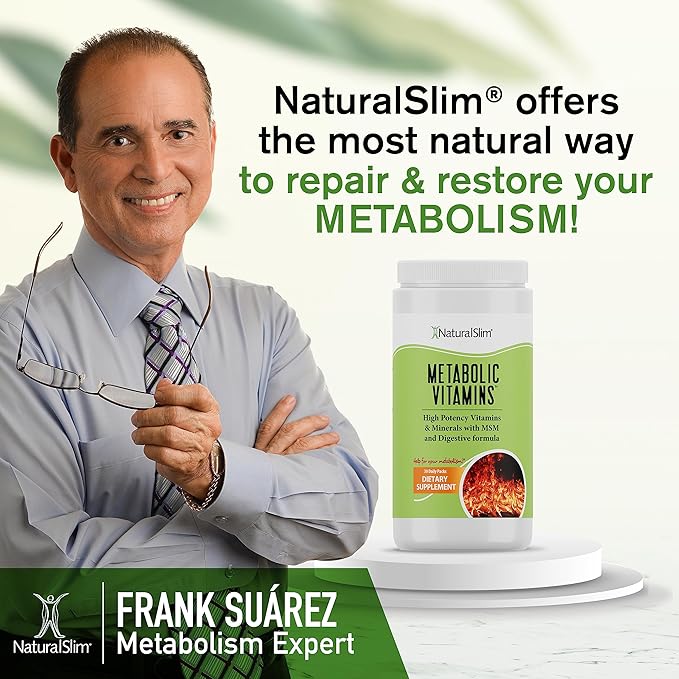 NaturalSlim Metabolic Vitamins - Combination of High Potency Multivitamins, Minerals, B Complex, Msm, & Digestive Formula Supplements for Men & Women - Energy & Metabolism Support - Capsule,1 Pack