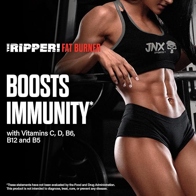 JNX SPORTS The Ripper! Shredding Thermogenic Fat Burner - Fruit Punch 30 Servings | Advanced Fast Acting Thermogenic Pre-Workout, Appetite Suppressant for Men & Women